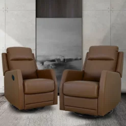 Artful Living Design Ofelia Swivel Set Of 2 Recliners -Baxton Studio Store GUEST 49edb02d 38e5 4f30 89af 006bb7674c44