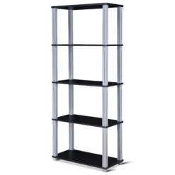 Costway 5-Tier Multi-Functional Storage Shelves Rack Display Bookcase Home Furni Black 17 Costway 5-Tier Multi-Functional Storage Shelves Rack Display Bookcase Home Furni Black -Baxton Studio Store GUEST 4a6e4bf3 54e3 4b37 b4a2 90c70a3e5088