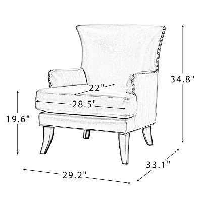 Jorge Vegan Leather Armchair With Nailhead Trim | Karat Home 11 Jorge Vegan Leather Armchair With Nailhead Trim | Karat Home - Image 9