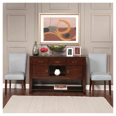 Set Of 2 Parson Dining Chair Wood/Navy Key - HomePop 5 Set Of 2 Parson Dining Chair Wood/Navy Key - HomePop - Image 3