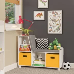 Kids' Book Nook Storage Bench With Cubbies White - RiverRidge Home -Baxton Studio Store GUEST 4ced874f 63c6 4f3f 956d 62fc66b356f7