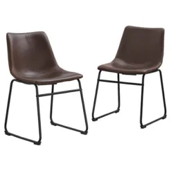 Set Of 2 Laslo Modern Upholstered Faux Leather Dining Chairs - Saracina Home -Baxton Studio Store GUEST 4df149f4 10cd 43f6 ae87 21d2762646ef