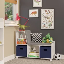 Kids' Book Nook Storage Bench With Cubbies White - RiverRidge Home -Baxton Studio Store GUEST 4ef06560 479a 4157 a5f9 5adeaaf3a2a4