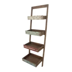 70" Wood 4 Shelf Leaning Shelf Book Shelf Brown - Olivia & May 24 70" Wood 4 Shelf Leaning Shelf Book Shelf Brown - Olivia & May -Baxton Studio Store GUEST 5088e0a1 20d6 4431 a362 e4e2226791c8