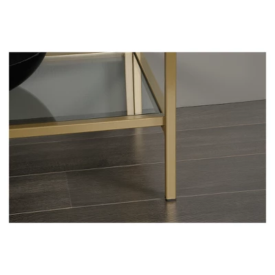 71" International Luxury Bookshelf Satin Gold Finish - Sauder 7 71" International Luxury Bookshelf Satin Gold Finish - Sauder - Image 5