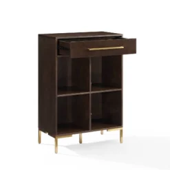 42.25" Juno Record Storage Cube Bookcase Dark Brown - Crosley -Baxton Studio Store GUEST 5254c774 8bd1 417d b9b2 21d9edff709f