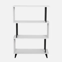 46.5" 4 Tier S Shaped Bookcase White/Black - Danya B. -Baxton Studio Store GUEST 53acdad9 10e5 430e b6f1 7ca4e18282dc