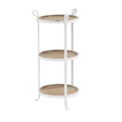 Farmhouse 3 Tiered Metal Accent Table White - Olivia & May -Baxton Studio Store GUEST 549f523e 3ea4 46b1 a551 9ffa1f933700