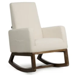 Costway Mid Century Retro Fabric Upholstered Rocking Chair Modern Armchair Beige -Baxton Studio Store GUEST 57699a29 6b4d 4b15 99ed 85fd797695c6
