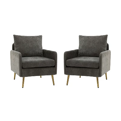 Set Of 2 Giovann Wooden Upholstered Accent Chair Comfy Armchair | Karat Home 16 Set Of 2 Giovann Wooden Upholstered Accent Chair Comfy Armchair | Karat Home - Image 14