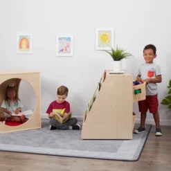 ECR4Kids Double-Sided Mobile Book Display With Storage, Classroom Bookshelf, Natural -Baxton Studio Store GUEST 599a41a8 2a04 49ab b881 5dead1387dbd