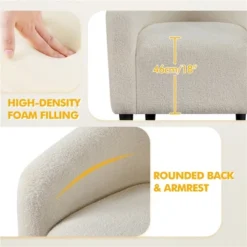 Yaheetech Upholstered Armchair Accent Barrel Chair Ivory 14 Yaheetech Upholstered Armchair Accent Barrel Chair Ivory -Baxton Studio Store GUEST 5c11dcce a8b3 482b 8610 aab6efa91d35