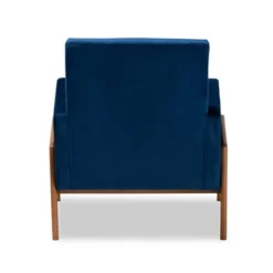 Perris Mid-Century Modern Velvet Fabric Upholstered Wood Lounge Chair - Baxton Studio -Baxton Studio Store GUEST 5de64ca2 c18f 43f8 b08e b13c945a8448
