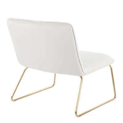 Casper Contemporary Upholstered Accent Chair Gold/Cream - LumiSource 4 Casper Contemporary Upholstered Accent Chair Gold/Cream - LumiSource - Image 2