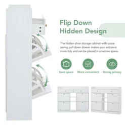 Modern Multifunctional Shoe Cabinet With 4 Turnover Drawers - ModernLuxe -Baxton Studio Store GUEST 5e5cee7f a123 4b1c 9e16 e6f3883463d4