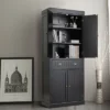 Costway Kitchen Cabinet Pantry Cupboard Freestanding W/Shelves Grey/Espresso -Baxton Studio Store GUEST 5ec36cb4 a3a7 4ab5 8f1a a03656070b26