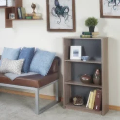 42" Central 3 Shelf Bookcase Latte - Niche -Baxton Studio Store GUEST 5f09df77 8644 459b b22c c4bb40aa97ec