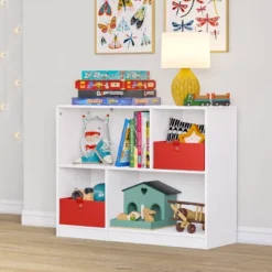 Kids' Horizontal Bookcase With Cubbies White - RiverRidge Home 10 Kids' Horizontal Bookcase With Cubbies White - RiverRidge Home -Baxton Studio Store GUEST 6035cbf8 c6a2 476f 8e65 e4f9ace0af9b