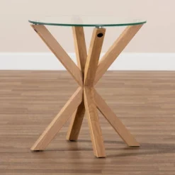 Lida Glass And Wood Finished End Table Clear/Natural - Baxton Studio 9 Lida Glass And Wood Finished End Table Clear/Natural - Baxton Studio -Baxton Studio Store GUEST 6057b7cf b433 46e1 8f43 edca2c85ec3f