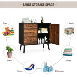 Costway Storage Cabinet W/Drawer & Side Cabinet 31.5'' Sideboard Dresser Cupboard -Baxton Studio Store GUEST 609c02ef 1109 403c 8bea db631156355c