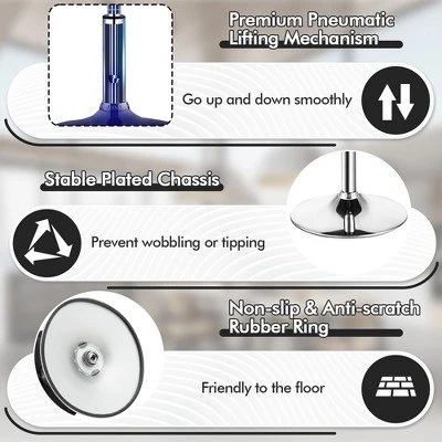 Costway Vanity Stool Adjustable 360° Swivel Storage Makeup Chair W/ Removable Tray WhiteBlackPink 11 Costway Vanity Stool Adjustable 360° Swivel Storage Makeup Chair W/ Removable Tray WhiteBlackPink - Image 9