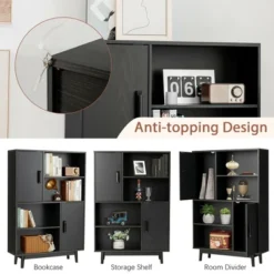 Costway Sideboard Storage Cabinet Bookshelf Cupboard W/Door Shelf Black / White / Espresso -Baxton Studio Store GUEST 6410422f 68f3 4adc b0a1 23d72ebf7951
