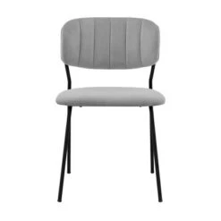 Set Of 2 Carlo Velvet Metal Dining Chairs Gray/Black - Armen Living -Baxton Studio Store GUEST 644f0c06 21bc 4a0e be27 9eba6b52d83b