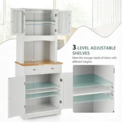 Costway Buffet Hutch Kitchen Storage Cabinet W/ Microwave Stand Storage Shelves -Baxton Studio Store GUEST 656331bb aac5 4115 84ac d77919a98966