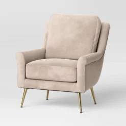 Carmine Luxe Arm Accent Chair With Brass Legs - Threshold™ -Baxton Studio Store GUEST 6652745f 1be4 43f4 b70b d04a0ca617a6