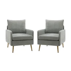 Set Of 2 Giovann Wooden Upholstered Accent Chair Comfy Armchair | Karat Home 26 Set Of 2 Giovann Wooden Upholstered Accent Chair Comfy Armchair | Karat Home -Baxton Studio Store GUEST 66664e87 8b65 49a5 bead 053ff7ee9338