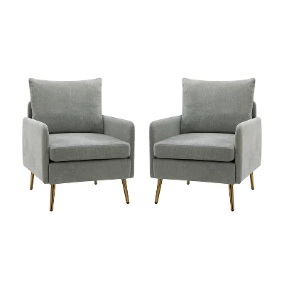 Set Of 2 Giovann Wooden Upholstered Accent Chair Comfy Armchair | Karat Home 13 Set Of 2 Giovann Wooden Upholstered Accent Chair Comfy Armchair | Karat Home - Image 11