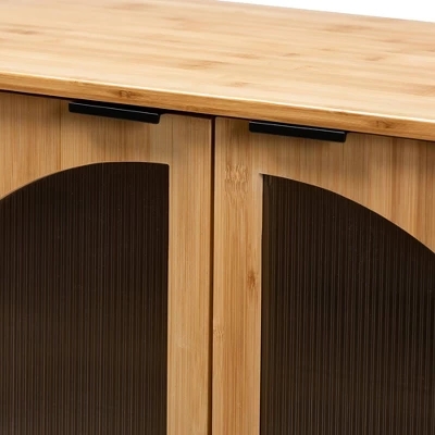 Naresh Bamboo Wood 2 Door Storage Cabinet Natural Brown - Baxton Studio 7 Naresh Bamboo Wood 2 Door Storage Cabinet Natural Brown - Baxton Studio - Image 5