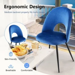 Tangkula Dining Chair Set Of 4 Velvet Upholstered Side Chair W/ Metal Base For Living Room -Baxton Studio Store GUEST 66cc2163 6055 4c1c a166 0011f2f47264