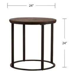 Lymedon Round Reclaimed Wood End Table Natural/Black - Aiden Lane -Baxton Studio Store GUEST 684a89fb 575c 4e21 ad8e 7930603d68e1