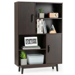 Costway Sideboard Storage Cabinet Bookshelf Cupboard W/Door Shelf Black / White / Espresso -Baxton Studio Store GUEST 6cb019d5 08a7 4c8e b0c6 c23dfa0f418f