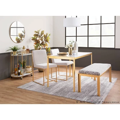 Set Of 2 Highback Fuji Polyester/Steel Dining Chairs Gold/Light Gray - LumiSource 11 Set Of 2 Highback Fuji Polyester/Steel Dining Chairs Gold/Light Gray - LumiSource - Image 9