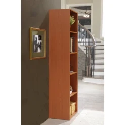 Hodedah Import 12 D X 16 W X 60 H Inch 5 Shelf Bookcase Storage Organizer Solution For Living Room, Bedroom, Or Office, Cherry Wood Finish 8 Hodedah Import 12 D X 16 W X 60 H Inch 5 Shelf Bookcase Storage Organizer Solution For Living Room, Bedroom, Or Office, Cherry Wood Finish -Baxton Studio Store GUEST 6ef8d6e1 8f55 4ba7 a8a0 36b42414a90f