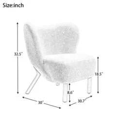 Cindy 30.70" Wide Faux Shearling Upholstered Wingback Tufted Thick Seat Cushion With Solid Wood-Maison Boucle -Baxton Studio Store GUEST 6f00a704 13d0 4354 b7f2 f0b3a55a0de8