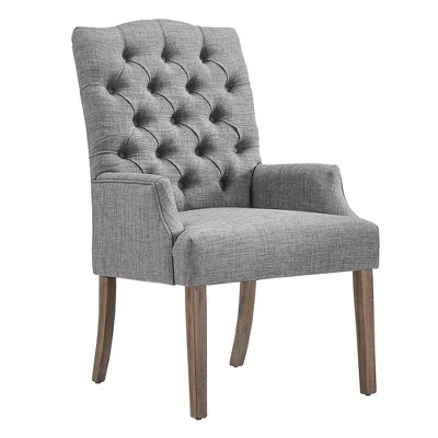 Raghnaid Distressed Tufted Linen Dining Chair - Inspire Q 9 Raghnaid Distressed Tufted Linen Dining Chair - Inspire Q - Image 7