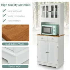 Costway Buffet Hutch Kitchen Storage Cabinet W/ Microwave Stand Storage Shelves -Baxton Studio Store GUEST 708e8224 e673 44c6 b960 5c9315e8a7cb