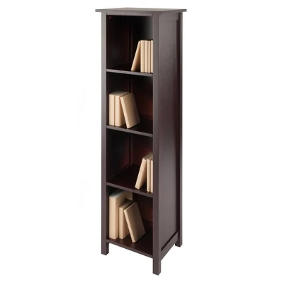 55.98" 5 Tier Milan Storage Shelf Or Bookshelf Tall Walnut - Winsome 7 55.98" 5 Tier Milan Storage Shelf Or Bookshelf Tall Walnut - Winsome - Image 5