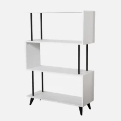 46.5" 4 Tier S Shaped Bookcase White/Black - Danya B. -Baxton Studio Store GUEST 713250e3 e1b9 41f2 80ee 6052be72bf40