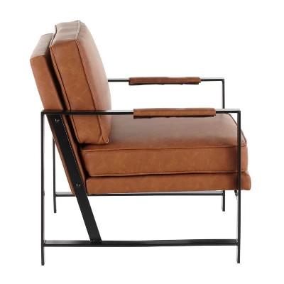 Franklin Armchair With Faux Leather Black/Camel Brown - LumiSource 3 Franklin Armchair With Faux Leather Black/Camel Brown - LumiSource