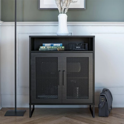 Pacer Storage Cabinet Black Oak - Room & Joy 3 Pacer Storage Cabinet Black Oak - Room & Joy