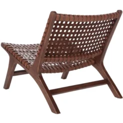 Luna Leather Woven Accent Chair - Safavieh -Baxton Studio Store GUEST 73c23541 1fa0 4339 aa22 3740e73f0b00