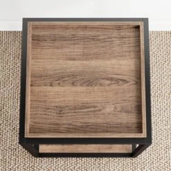 Nash Industrial Modern Wood Tray Top Side Table - Nathan James -Baxton Studio Store GUEST 751e79dd 6b5c 4fa8 99bd fb115b8bfd7d