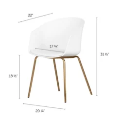 Set Of 2 Flam Dining Chairs With Gold Metal Legs - South Shore -Baxton Studio Store GUEST 75685b99 54ef 42f5 bec2 a72dd1ec0819