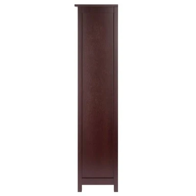 55.98" 5 Tier Milan Storage Shelf Or Bookshelf Tall Walnut - Winsome 4 55.98" 5 Tier Milan Storage Shelf Or Bookshelf Tall Walnut - Winsome - Image 2