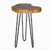 Alaterre Furniture Hairpin Live Edge Round End Table Metal And Wood Natural Brown -Baxton Studio Store GUEST 771f05a8 9084 48fb b034 5b7e780c6e57