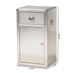 Serge Metal 1 Door Accent Storage Cabinet Silver - Baxton Studio 21 Serge Metal 1 Door Accent Storage Cabinet Silver - Baxton Studio -Baxton Studio Store GUEST 777d61d2 07fd 432d 887f bc1ce445a99b